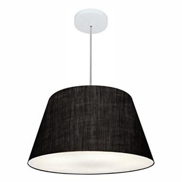 Imagem de Lustre Pendente Cone Cúpula Tecido 30/50x35 cm, Vivare Iluminação, Pendente4248 PR, Preto, Médio