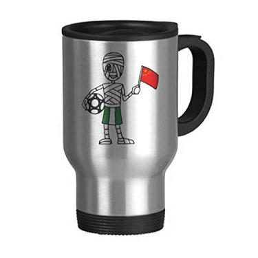 Imagem de Caneca de viagem com bandeira chinesa de futebol nigeriano, copo de aço inoxidável, copo de carro