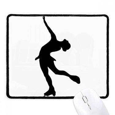 Imagem de Mousepad feminino para esportes de inverno com borda costurada, tapete de borracha para jogos