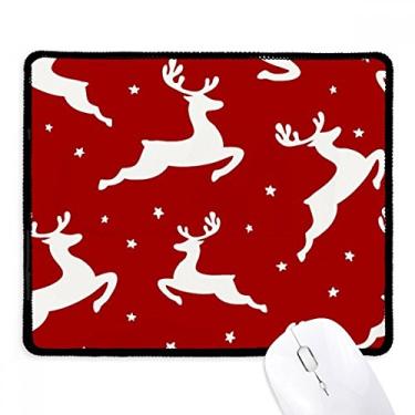 Imagem de Mousepad festivo vermelho de alce de Natal tapete de borracha para jogos