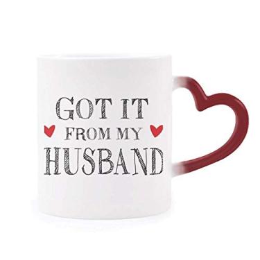 Imagem de Caneca sensível ao calor Got It From My Husband Dia dos Namorados Caneca vermelha que muda de cor