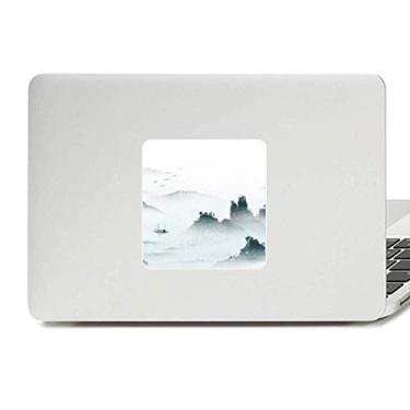 Imagem de Adesivo de vinil de aquarela estilo chinês de paisagem, decoração de PC
