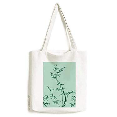 Imagem de Bolsa de lona de bambu com pintura da cultura japonesa bolsa de compras casual
