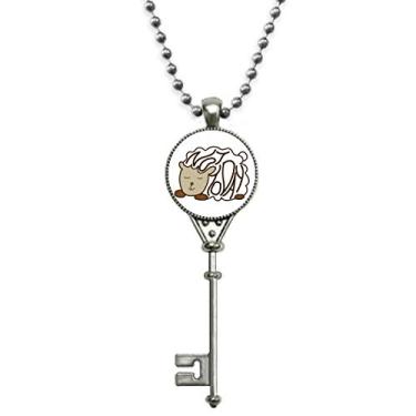 Imagem de OFFbb-USA Colar vintage de prata com pingente de arte déco para crescimento de cabelo de ovelha