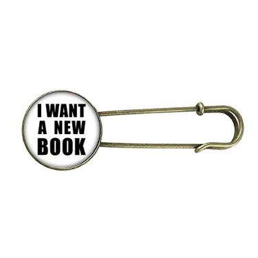 Imagem de I Want A New Book Art Deco Gift Fashion Retrô Metal Broche Clip Joias