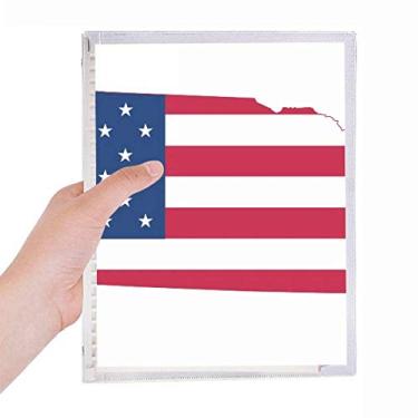 Imagem de Nebraska Mapa dos EUA Listras Bandeira Formato Caderno Folhas Soltas Diário Recarregável Papelaria