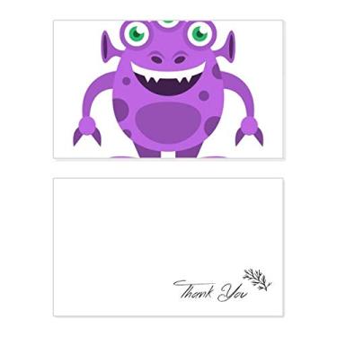 Imagem de Cartão de agradecimento alienígena roxo monstro alienígena aniversário aniversário saudação casamento agradecimento