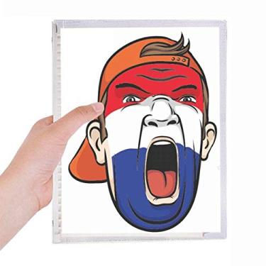 Imagem de Bandeira dos Países Baixos para maquiagem facial com cabeça gritando caderno caderno folha solta diário recarregável artigos de papelaria