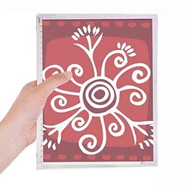 Imagem de Caderno de flores vermelhas Totems Civilização Antiga Folhas Soltas Diário Recarregável Diário Papelaria