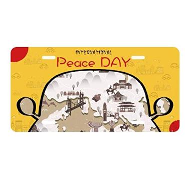 Imagem de DIYthinker Mapa de localização de Hong Kong China placa de carro decoração Dia da Paz