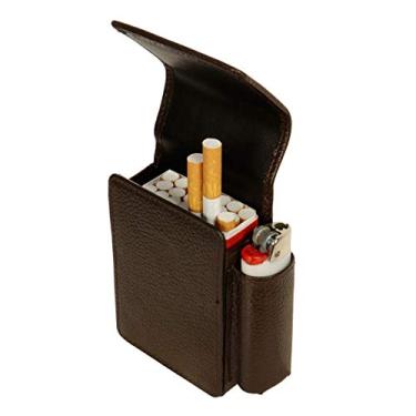 Imagem de Cigarreira porta isqueiro imantado NERONE couro marrom