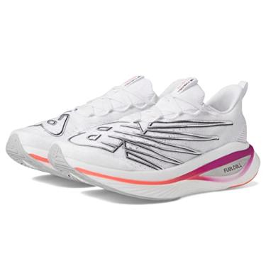 Imagem de New Balance Tênis de corrida feminino FuelCell Supercomp Elite V3, Branco/azul vitória, 7