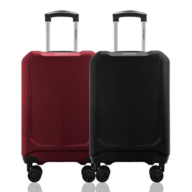 Imagem de Kit Duas Malas De Bordo Rígidas 360º - Gladiador A6 (Preto e Vinho)