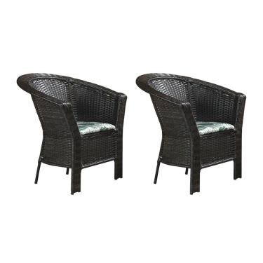 Imagem de Kit 2 Poltronas para Jardim Base Aço Maresias em Junco - Café