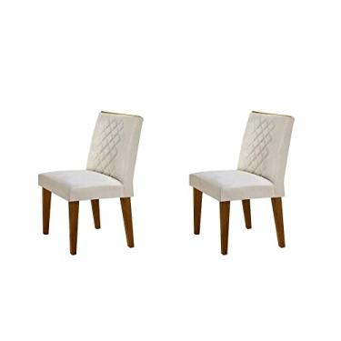Imagem de Conjunto 2 Cadeiras Madeira Sofia Rufato Veludo Creme/Capuccino