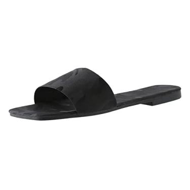 Imagem de Sandálias de dedo aberto respiráveis para mulheres elegantes primavera verão chinelos femininos estampa animal leve estilo praia confortável (cinza escuro, 38)