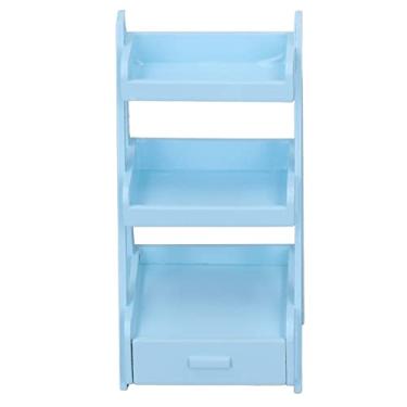 Imagem de Prateleira de Flores de Madeira para Casa de Boneca, Suportes de Flores Ecologicamente Corretos para Casa de Boneca 1:12 para Crianças (Azul)