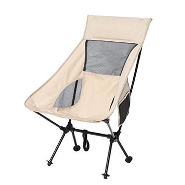 Imagem de Cadeira de acampamento, cadeira de acampamento dobrável ultraleve com parte de trás, cadeira de acampamento portátil ao ar livre com bolsa de transporte para acampamento