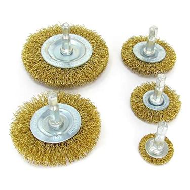 Imagem de ZAANHA 5 PCS Circular Bronze Circular Roda de Fio Broca De Broca De Deburr Remoção de Ferrugem