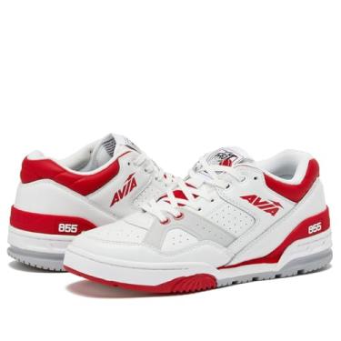 Imagem de Avia 855 Men s Basketball Shoes, Retro Sneakers for Indoor or Outdoor, Street or Court - White/Red, 10 Medium