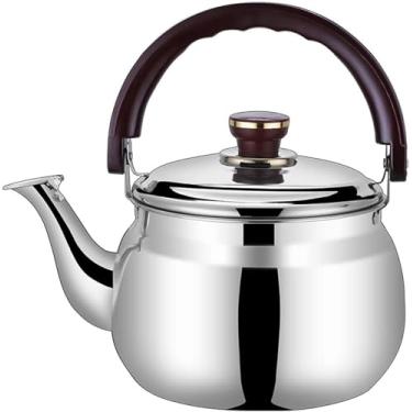 Imagem de Chaleira de assobio Chaleira com apito Chaleira de aço inoxidável para água fervente bule de chá com lembrete de apito apito fogão bule de chá com apito bule de fogão bule ferve, 1,8L