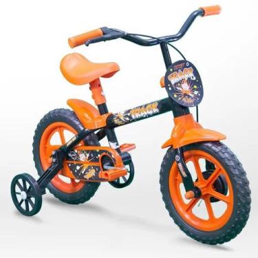 Imagem de Bicicleta Infantil Aro 12 Laranja Com Rodas De Treinamento - Tk3 Track