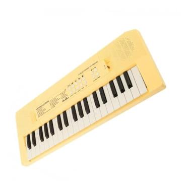Imagem de teclado eletrônico para iniciantes Teclado Eletrônico De 37 Teclas, Piano, Música Digital, Placa Com Microfone, Iluminação Musical, Amarelo E Verde (Size : Yellow)