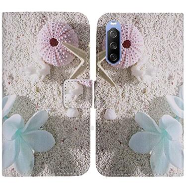 Imagem de TienJueShi Sea Star Fashion Stand TPU Silicone Book Stand Flip PU Leather Protector Phone Case para Sony Xperia 10 V 2023 Capa Etui Wallet