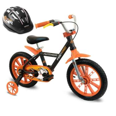 Imagem de Bicicleta Infantil de Alumínio Aro 14 De 4 a 6 Anos Masculina FirstPro Com Capacete