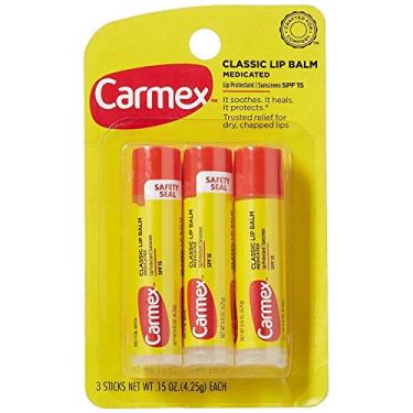 Imagem de Carmex Lip Balm, Moisturizing, Original.15 Ounce, 3 ct. (Four Packs of 3)