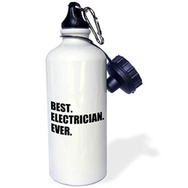 Imagem de 3dRose Best Electrician Ever-fun presente para eletrônicos trabalho - Black text-Sports Water Bottle, 600 ml, multicolorido