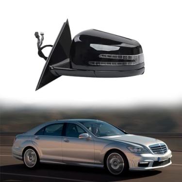 Imagem de Espelho lateral do motorista adequado para Mercedes Benz W221 S-Class S300 S350 S400 S63 2006-2013 montagem de espelho retrovisor para Mercedes Benz acessórios dobráveis, aquecimento, luz de chão