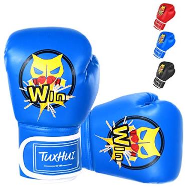 Imagem de Luvas de boxe infantis TUXHUI para meninos e meninas jovens idade 5 – 12 anos luvas de treinamento para saco de pancadas, Kickboxing Muay Thai