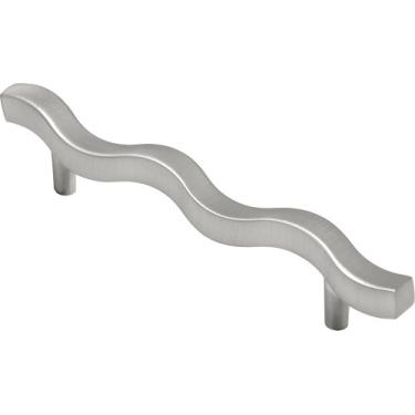 Imagem de Hickory Hardware P2162-SN puxador europeu contemporâneo de 128 mm, níquel acetinado, 19 cm