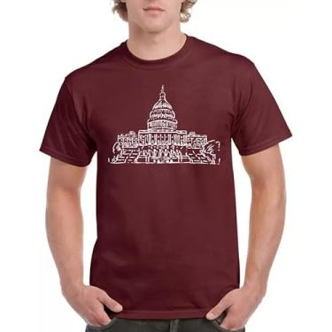 Imagem de Camiseta com estampa gráfica dos EUA Camiseta American Elements, Vinho tinto, XXG