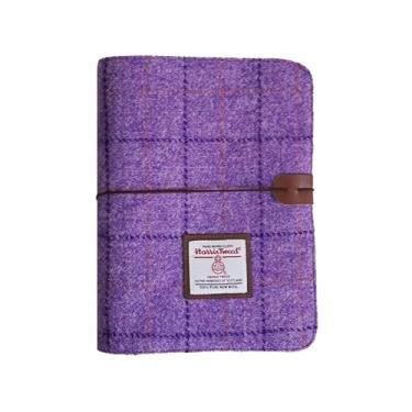 Imagem de Pasta para caderno Harris Tweed A5, 6 anéis, capa macia de tecido de lã, recarregável, fichário A5, 80 páginas para refil de papel A5 e inserções de planejador A5, diários para escrever, tamanho A5,