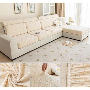 Imagem de Sofá De Estiramento Slipcover Sofá Capa Protetor De Móveis Sofá Macio Com Fundo Elástico Para Crianças, Poliéster Spandex Jacquard Tecido (A,Amarelo Begw05)