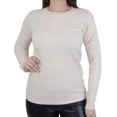 Imagem de Blusa Feminina Facinelli By Mooncity Tricot Off White Bege - 651047-Feminino