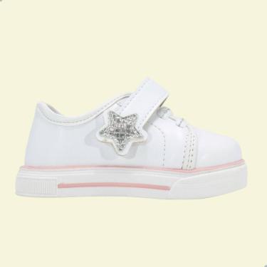 Imagem de Tênis Casual Infantil Molekinha Branco/Prata