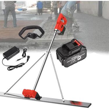 Imagem de Kit vibratório para mesa de concreto, mesa elétrica, ferramenta de acabamento de mesa de superfície de concreto, máquina vibratória elétrica sem fio para acabamento de cimento, 1 x bateria,