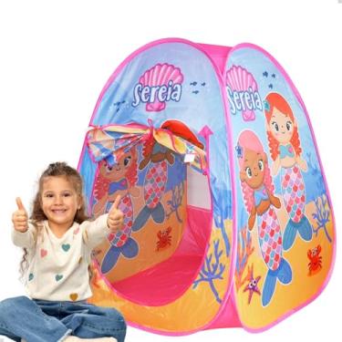 Imagem de Barraca Infantil Tenda Iglu Instantânea Sereia Rosa Meninas