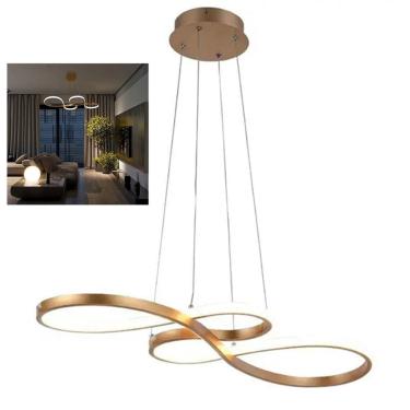 Imagem de Lustre Pendente Infinito LED Arco Perfil 3 em 1 Moderno Hall de Entrada Sala de Jantar Recepçao Hotel