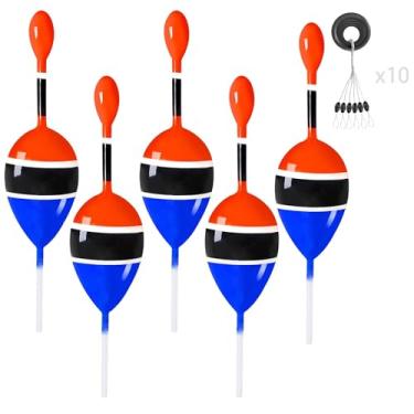 Imagem de YOTO Boias deslizantes para pesca, kit de boias de pesca de madeira balsa com boias de balanço, rolha deslizante para peixe tipo peixe peixe peixe truta