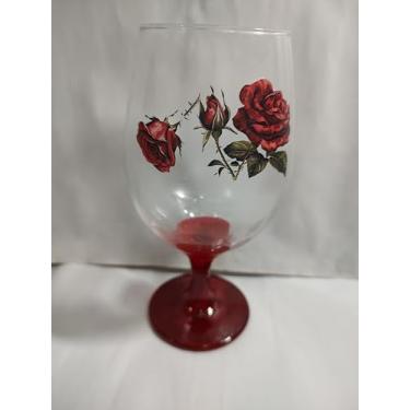 Imagem de Taça Belga de 500ml com Decoração de Rosas Vermelhas, Ergonômica