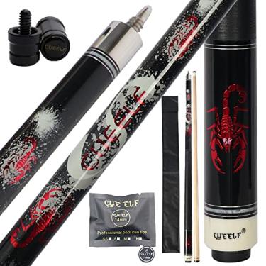 Imagem de CUEELF Taco de sinuca 147,32 cm madeira de bordo taco de bilhar taco de bilhar ponta 13 mm para casa de bilhar bar