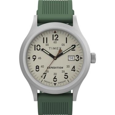 Imagem de Timex Relógio masculino Expedition Scout 40 mm - pulseira verde mostrador natural caixa de aço IP, Verde