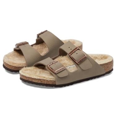 Imagem de Birkenstock Sandália masculina Arizona Shearling-Desert Soil (bebê/criança pequena), Cinzento-acastanhado, 11-11.5 Narrow Little Kid