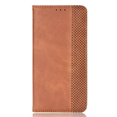 Imagem de Capa para Blackview A70 2021 capa flip carteira de couro para Blackview A70 2021 capa de telefone magnética retrô carteira de telefone com compartimentos para cartão