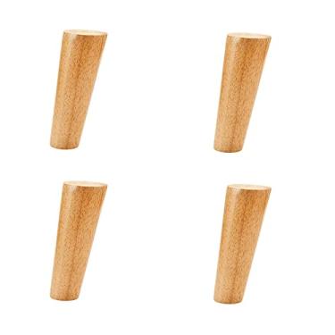 Imagem de Pernas de móveis de madeira, pernas de sofá de madeira afuniladas, altura de substituição de sofá, pernas de móveis, para sofá, armário, suporte de TV (tamanho: 70 cm/27,6 polegadas)