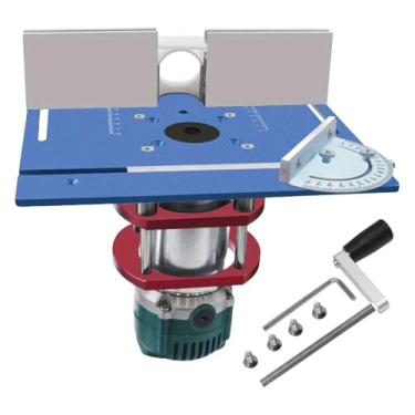 Imagem de Gralara Placa de Inserção de Mesa de Roteador Bancadas de Marcenaria Aparador de Roteador Fresamento de Madeira Placa de Flip Ferramenta de Carpintaria Sistem, Azul